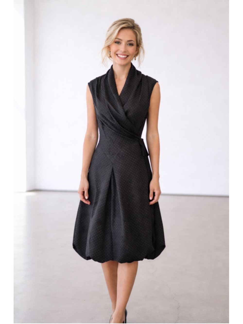 Biya by Johnny Was Silk Small Dot Wrap Dress Women’s Size XL